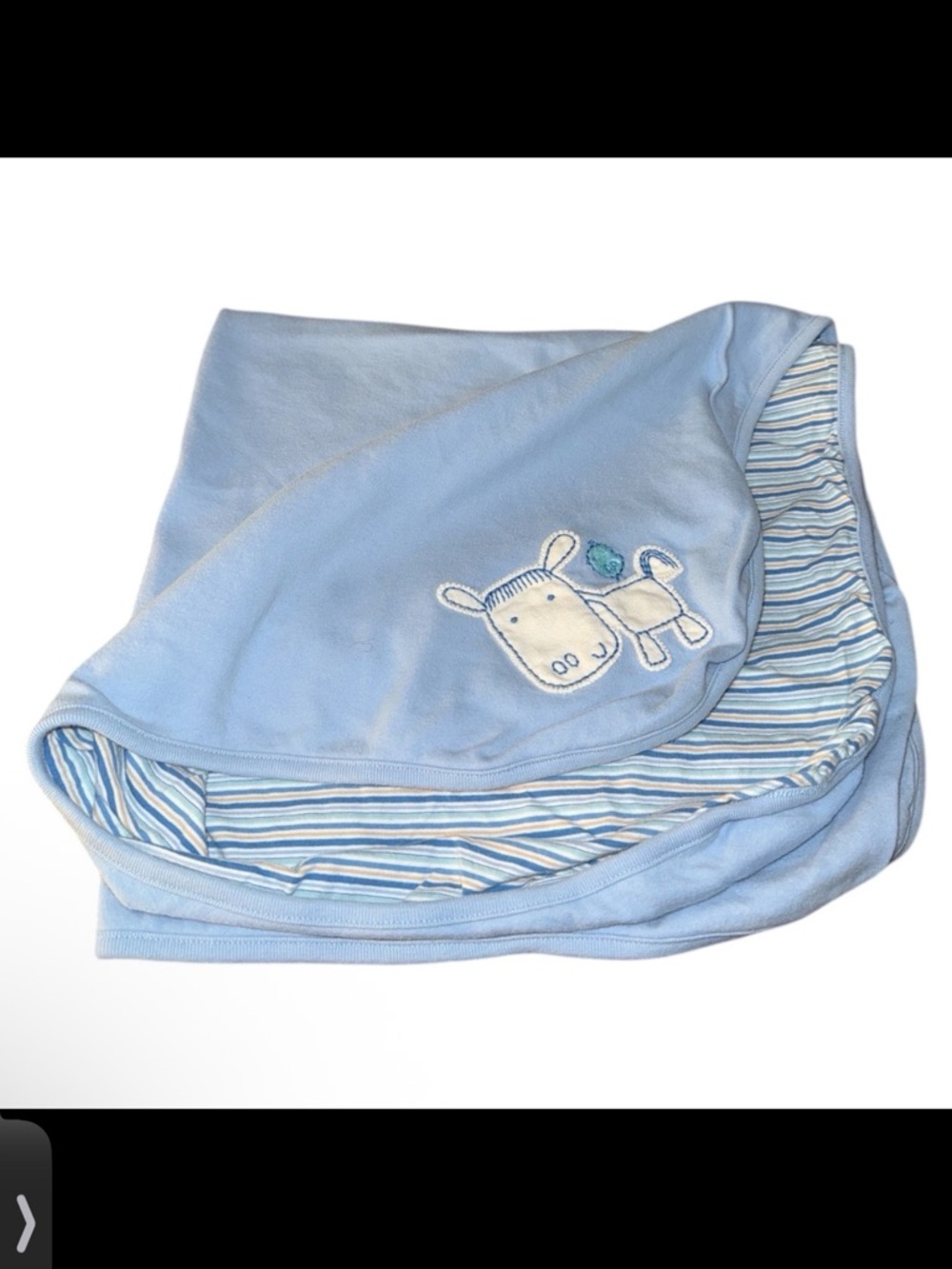 The Children's Place Blue Horse Bird Stripes Cotton Baby Blanket 30x30